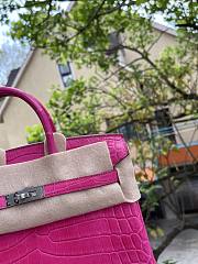 Hermes Birkin Fuchsia Bag Silver - 4