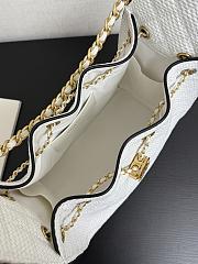 Chanel 25 Handbag Raffia white 30x26x14cm - 4