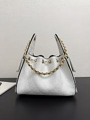 Chanel 25 Handbag Raffia white 30x26x14cm - 3