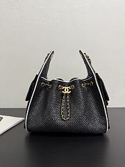 Chanel 25 Handbag Raffia black 30x26x14cm - 1