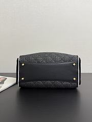Chanel 25 Handbag Raffia black 30x26x14cm - 4