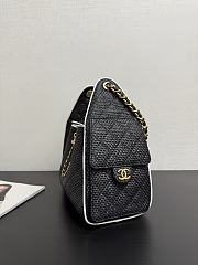 Chanel 25 Handbag Raffia black 30x26x14cm - 2