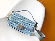Fendi Baguette Raffia Blue 27x6.5x15cm - Unahubs - 1