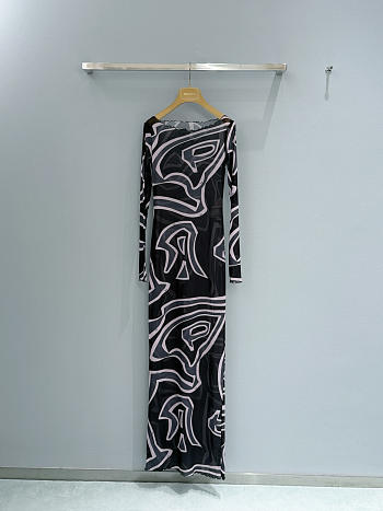 PUCCI Labirinto-print long-sleeve Maxi Dress