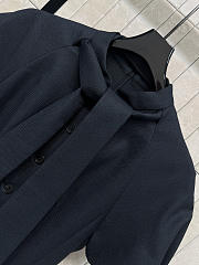 Dior Mid-Length Belted Dress Black Wool and Silk - 3