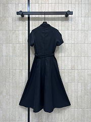 Dior Mid-Length Belted Dress Black Wool and Silk - 2