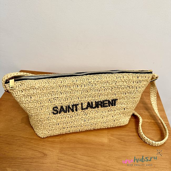 YSL Le Raffia Beige 23/26×14×14.5cm - 1