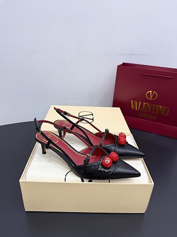 Valentino Garavani Cherryfic 45 black slingback pumps