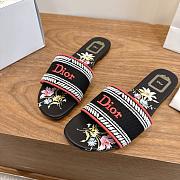 Dior Dway Slide Black Embroidered - 4