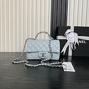 Chanel handle 25B light blue caviar silver 19.5x12x6.5cm - 1