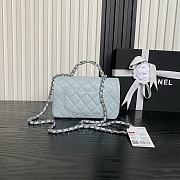 Chanel handle 25B light blue caviar silver 19.5x12x6.5cm - 4