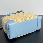 Bottega Veneta Small Andiamo Raffia Blue 25x20x10cm - 3
