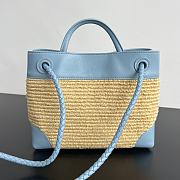 Bottega Veneta Small Andiamo Raffia Blue 25x20x10cm - 2