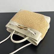 Bottega Veneta Small Andiamo Raffia White 25x20x10cm - 3