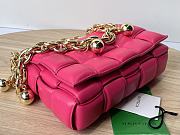 Bottega Veneta Padded Cassette Pink Leather Shoulder Bag 27x10x18 - 4