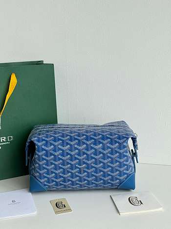 Goyard toiletry bag blue 24x13x12cm