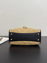 Chanel Mini 25 Handbag Raffia Beige 22x20x12.5cm - 5