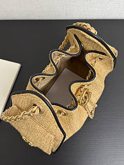 Chanel Mini 25 Handbag Raffia Beige 22x20x12.5cm - 3