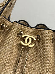 Chanel Mini 25 Handbag Raffia Beige 22x20x12.5cm - 2