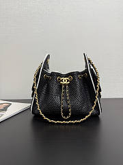Chanel Mini 25 Handbag Raffia Black 22x20x12.5cm - 1