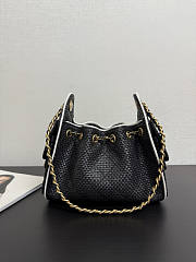 Chanel Mini 25 Handbag Raffia Black 22x20x12.5cm - 3