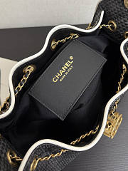 Chanel Mini 25 Handbag Raffia Black 22x20x12.5cm - 2