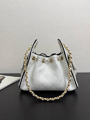 Chanel Mini 25 Handbag Raffia white 22x20x12.5cm - 4