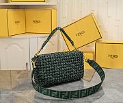 Fendi Baguette Jacquard fabric interlace bag 26x4x13cm  - 5