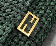 Fendi Baguette Jacquard fabric interlace bag 26x4x13cm  - 3