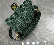 Fendi Baguette Jacquard fabric interlace bag 26x4x13cm  - 2