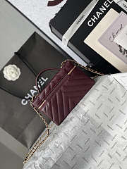 Chanel Vanity Chain Calfskin Gold Dark Burgundy 19.5x17x5cm - 4