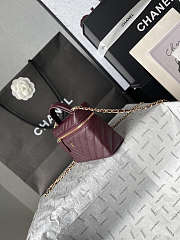 Chanel Vanity Chain Calfskin Gold Dark Burgundy 19.5x17x5cm - 3