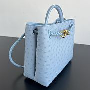 Bottega Veneta Andiamo Blue Ostrich Gold 25x20x10cm - 4