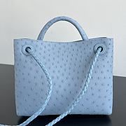 Bottega Veneta Andiamo Blue Ostrich Gold 25x20x10cm - 3