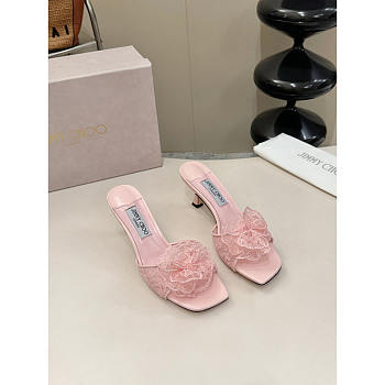 Jimmy Choo Skye Corsage floral-appliqué lace mules 7cm