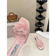 Jimmy Choo Skye Corsage floral-appliqué lace mules 7cm - 4