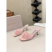Jimmy Choo Skye Corsage floral-appliqué lace mules 7cm - 3
