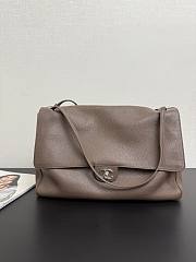 Chanel 26S Flap Bag MAXI silver Light Brown 38.5x26x11cm - 1
