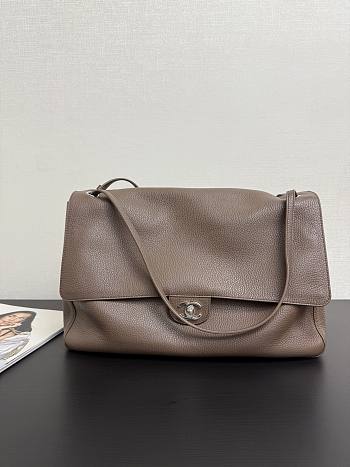 Chanel 26S Flap Bag MAXI silver Light Brown 38.5x26x11cm