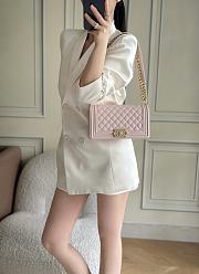 Chanel Boy Bag Pink Caviar Gold 25cm - 5
