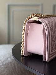 Chanel Boy Bag Pink Caviar Gold 25cm - 4