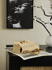 Chanel Mini Flap Bag with Top Handle Rattan Gold 18.5x13x7cm - 5