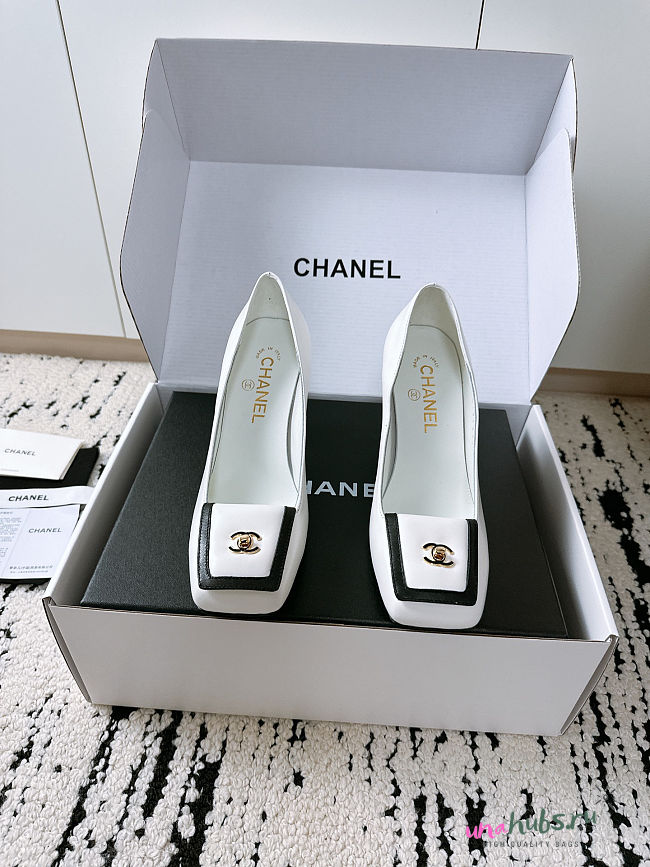 Chanel Pumps Lambskin white 9cm - 1