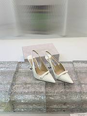 Jimmy Choo Amita 85 Latte Patent Leather Slingbacks - 1