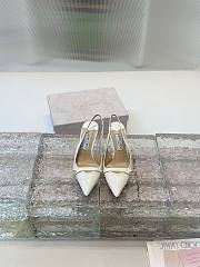 Jimmy Choo Amita 85 Latte Patent Leather Slingbacks - 4