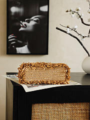 Chanel Kelly Raffia fringe Wool Dark beige 19x13x7cm - 3