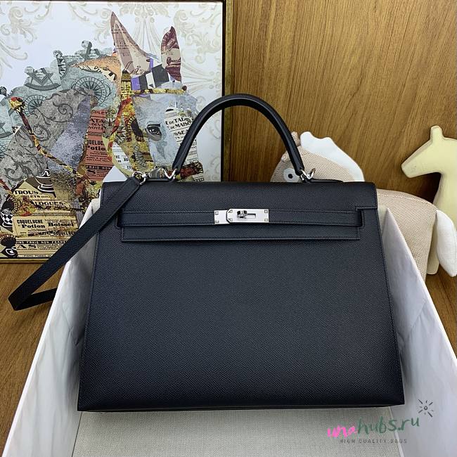 Hermes kelly 35 Black silver Epsom 35cm - 1