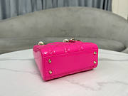 Dior Mini Lady Bag Pink Patent 17cm - 3