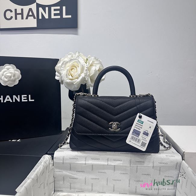 Chanel Coco Handle Black 23cm 02 - 1