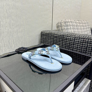 Chanel Blue Flip flop